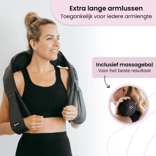 Draadloos Massagekussen met Armlussen en Massagebal