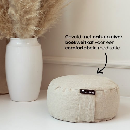 Meditatiekussen gevuld met natuurzuiver boekweit