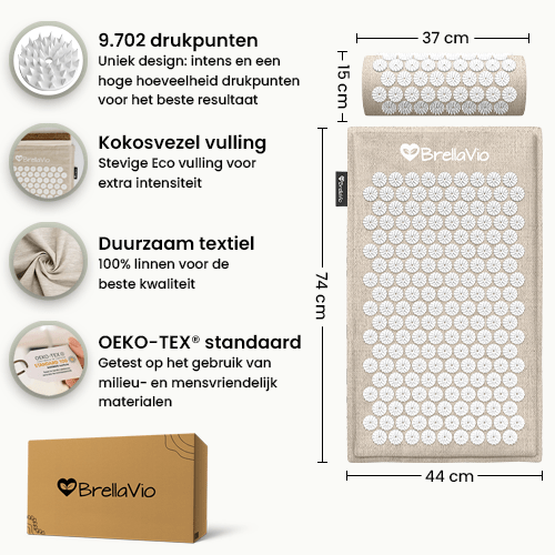 Specificaties en afmetingen van de BrellaVio shakti mat