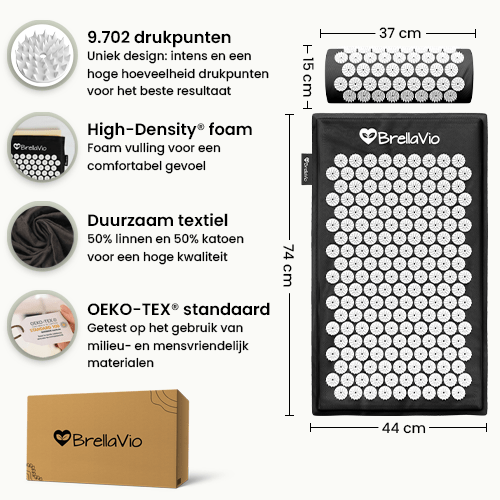 Specificaties en afmetingen van de BrellaVio spijkermat