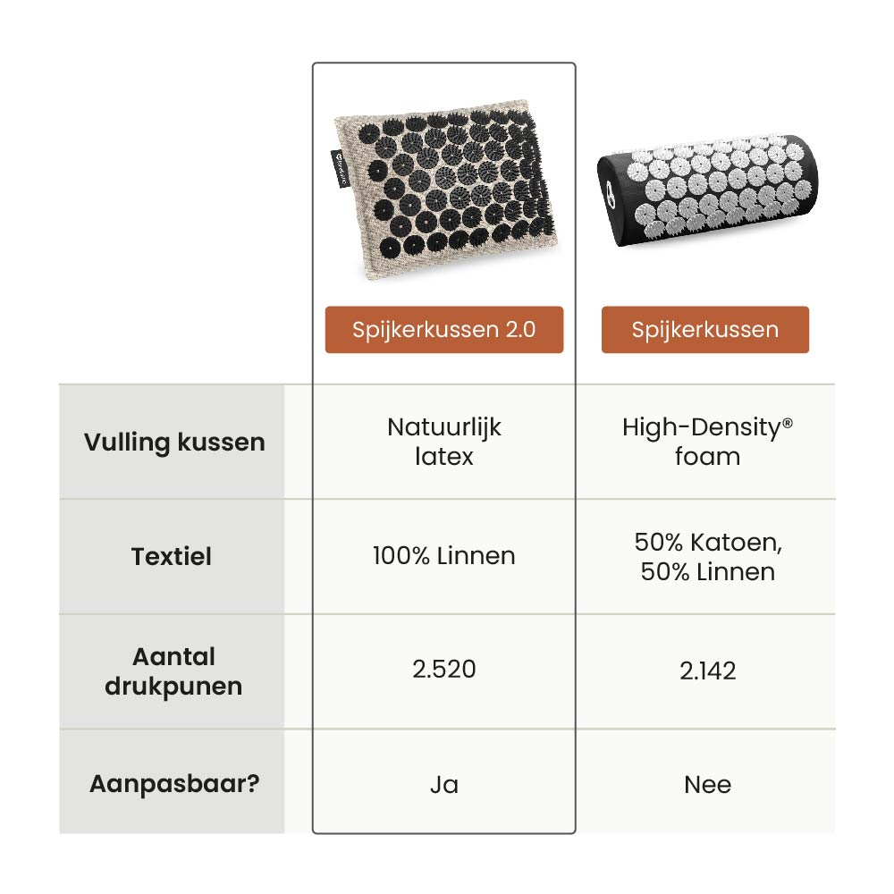 Verschil Spijkerkussen 2.0 en Spijkerkussen BrellaVio